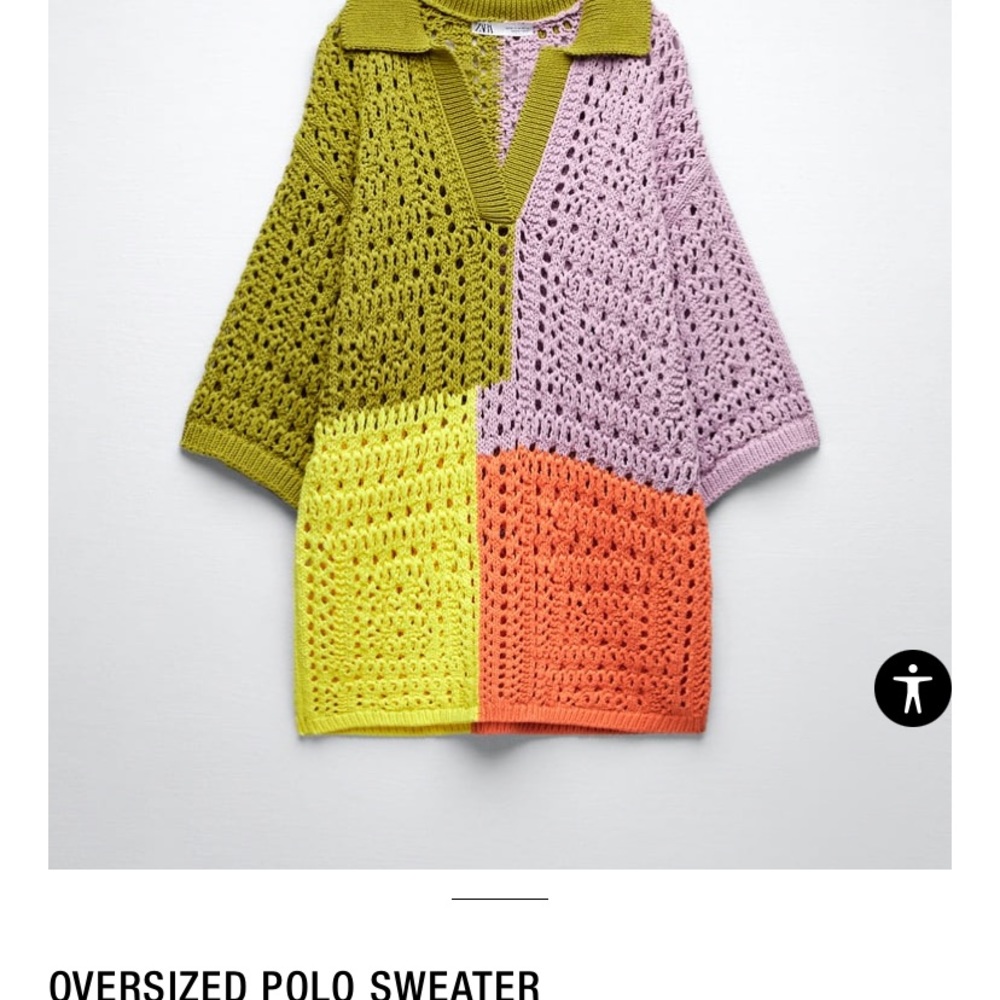 Zara oversized knit polo sweater